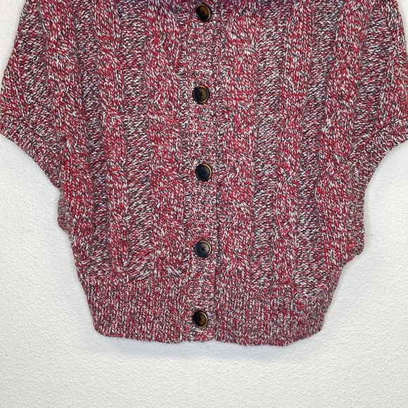 American Eagle Cardigan Sweater Cable Knit Button-Down Wool Blend Red Size L/XL - Picture 3 of 10